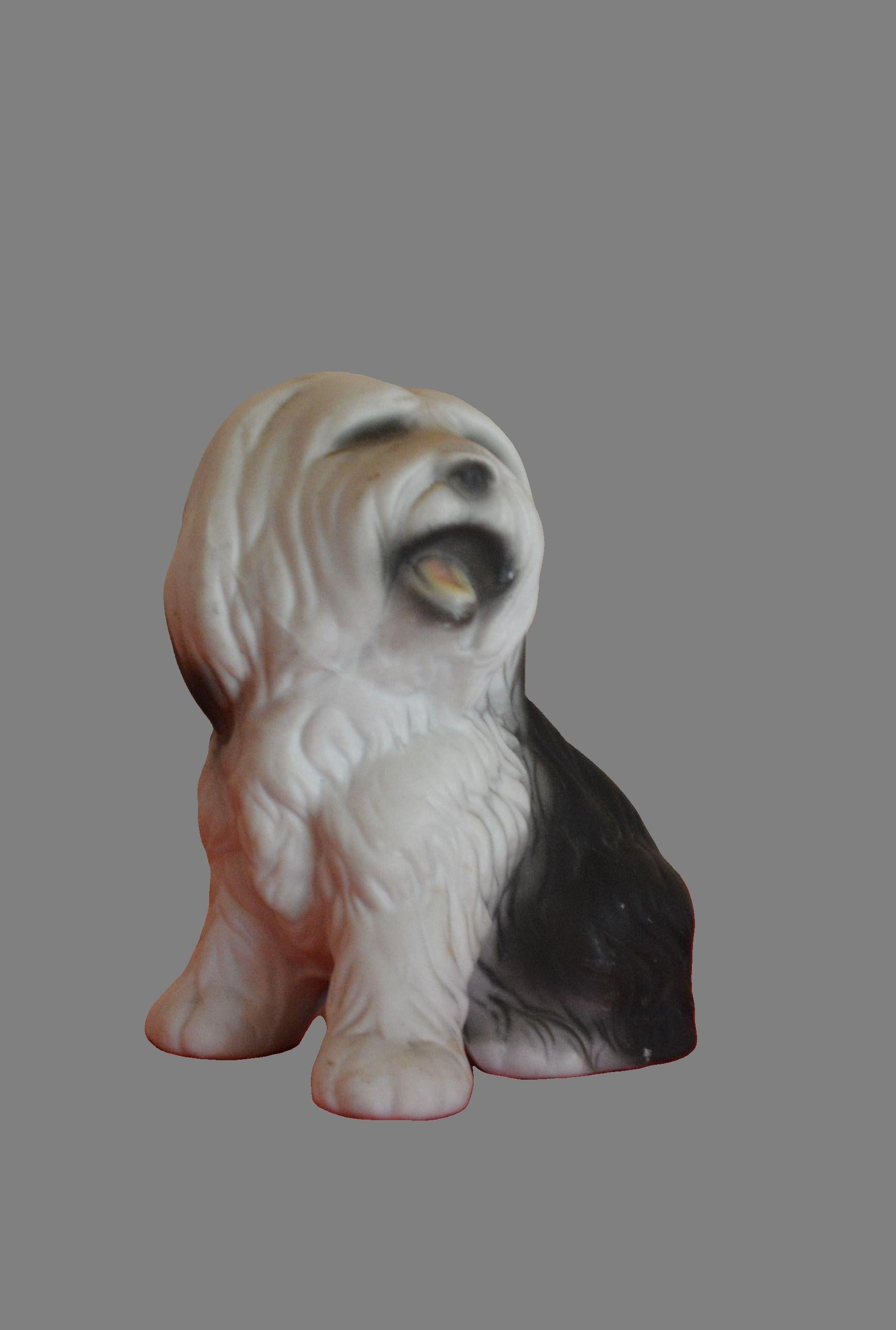'happy to see you' small english sheep dog figurine