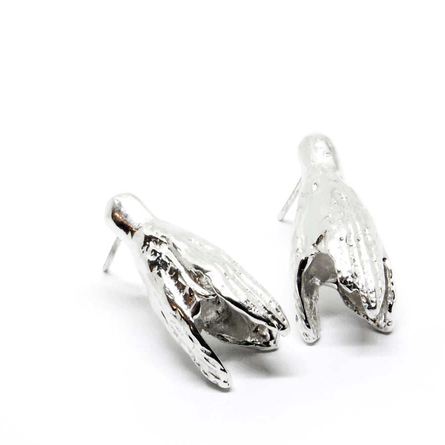 Handcrafted SPRING Snowdrops Silver Earrings – Made in Estonia by Agnes Veski Jewellery at www.brixbailey.com