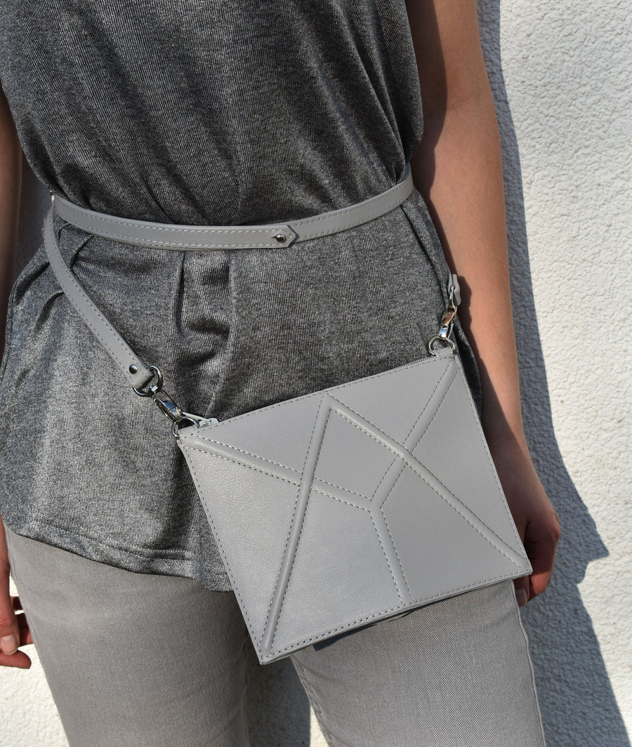 Facet Mini Leather Bag – Adjustable, Elegant & Durable by Gerda Retter Design at www.brixbailey.com