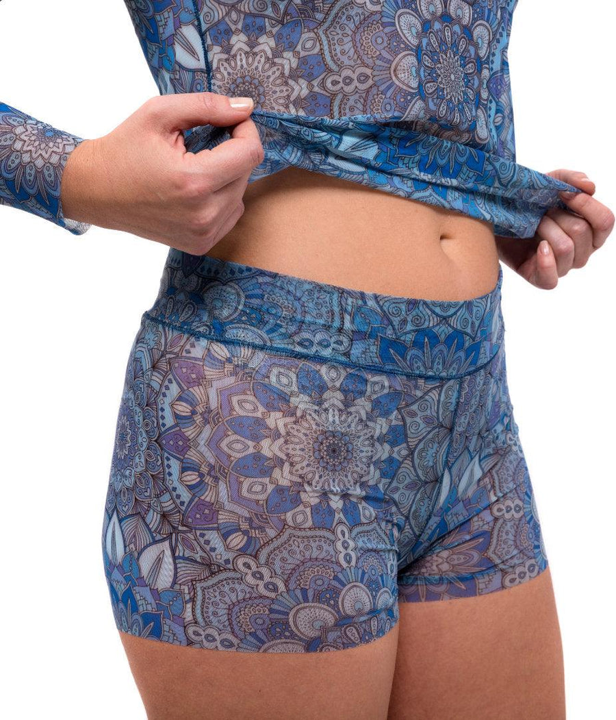 Tan-Through Mini Leggings – Blue Mandala