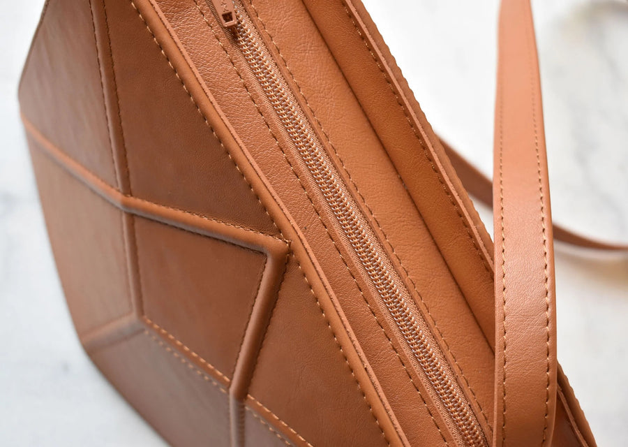 Handcrafted FACET Leather Shoulder Bag – Designed in Estonia by Gerda Retter Design at www.brixbailey.com