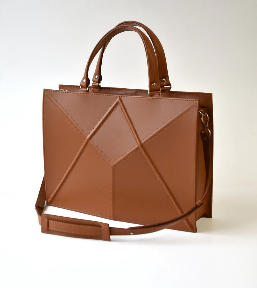 FACET handbag - Caramel Brown