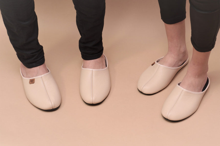 Classic Leather Indoor Slippers: Handmade Elegance & Durability by Omaking at brixbailey.com