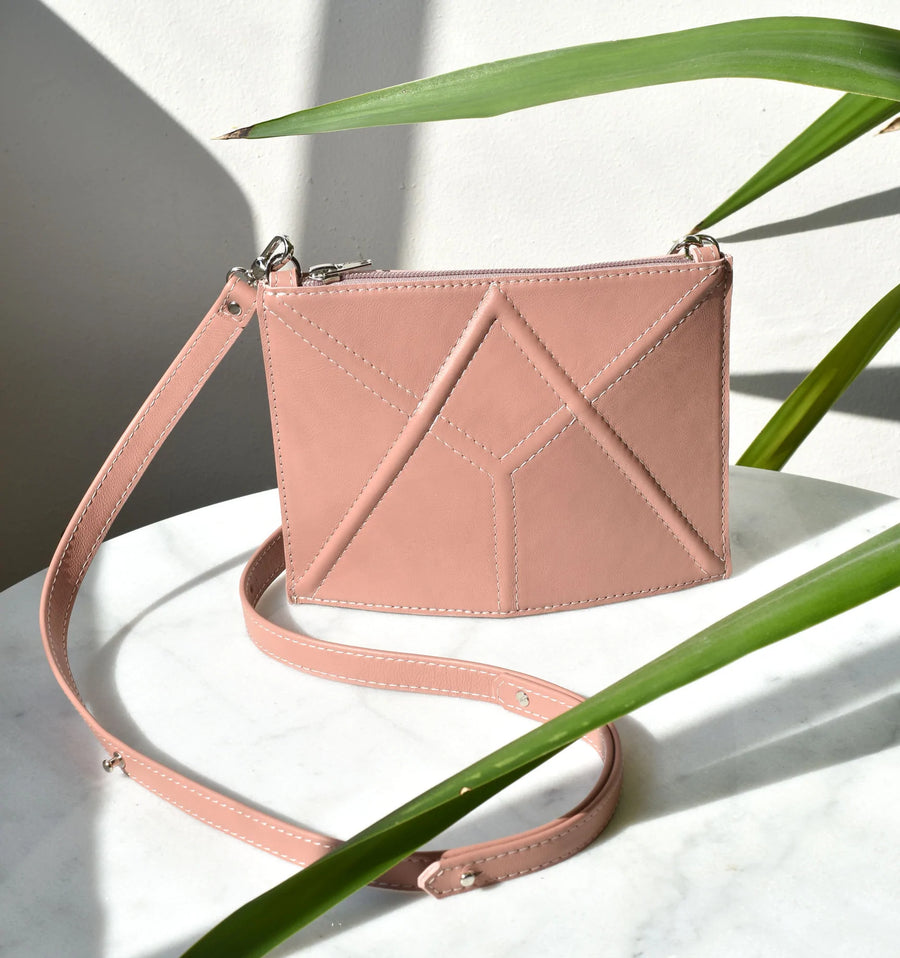 Versatile Facet Mini Leather Bag by Gerda Retter – Adjustable & Elegant by Gerda Retter Design at www.brixbailey.com