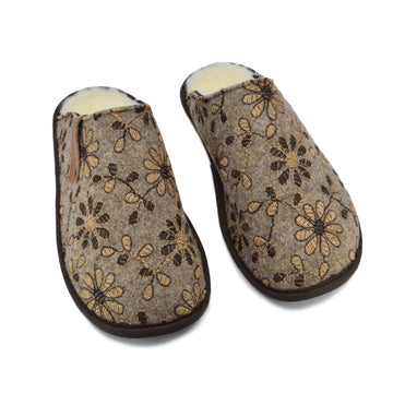 Floral Embroidered Felt Slippers – Handmade with Wool Lining by Omaking at brixbailey.com