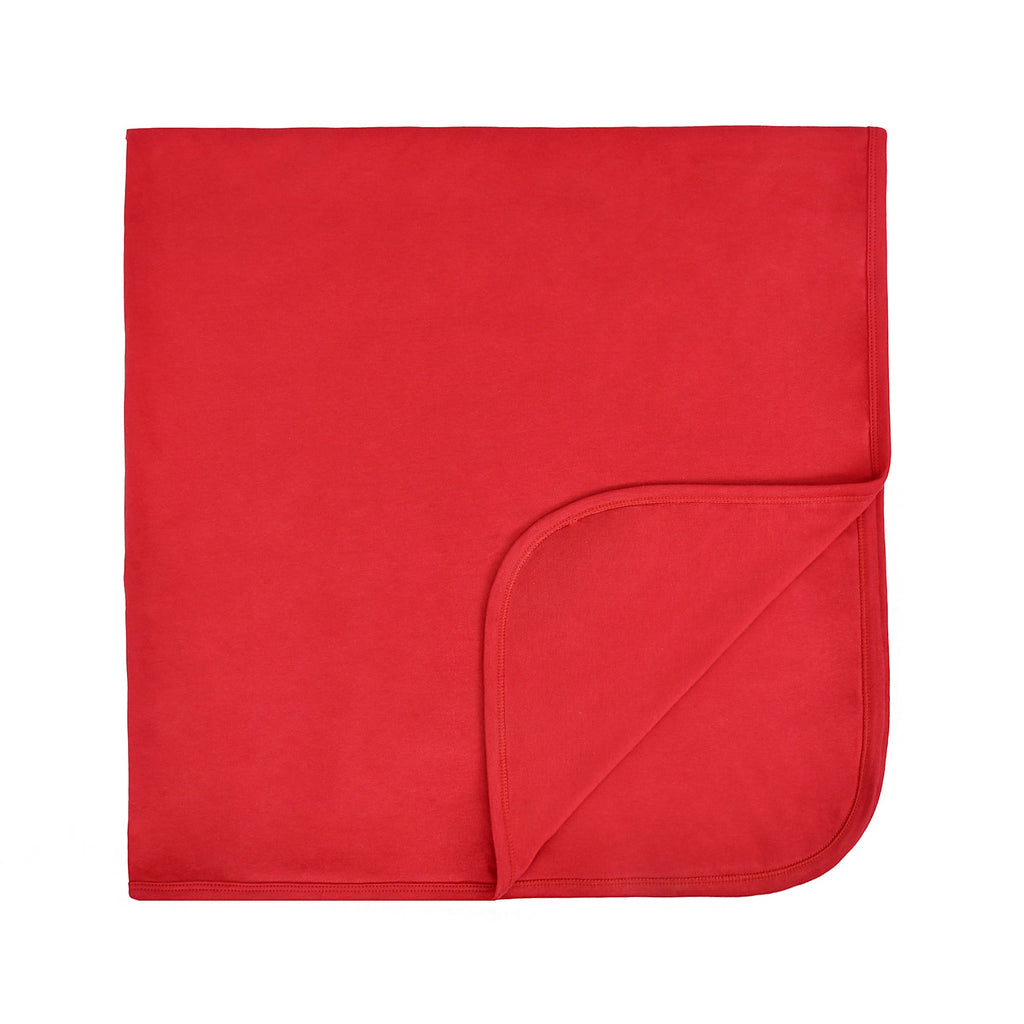 Scarlet Red Organic Cotton Baby Blanket