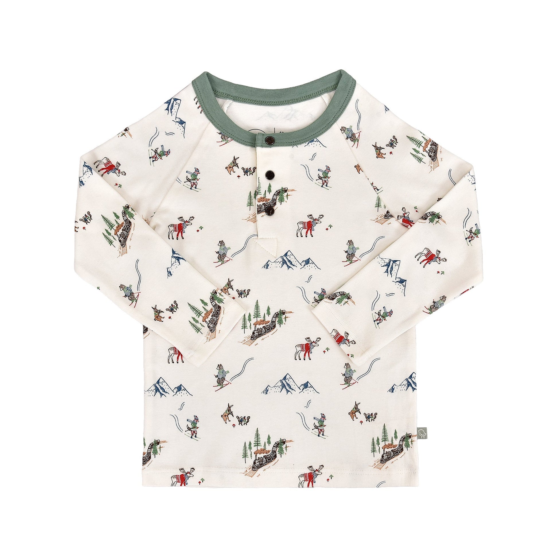 Mountain Express Long Sleeve Henley in Organic Cotton