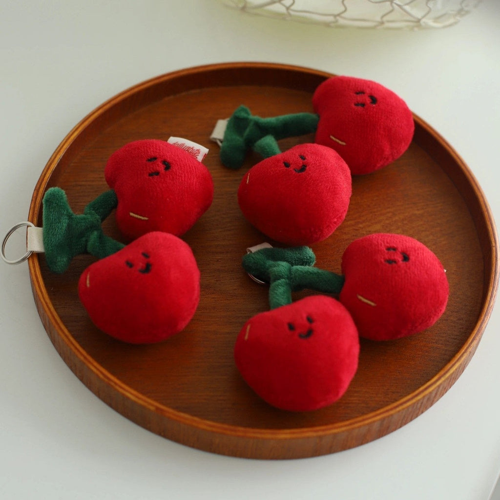 Cherry Bag Charm in White