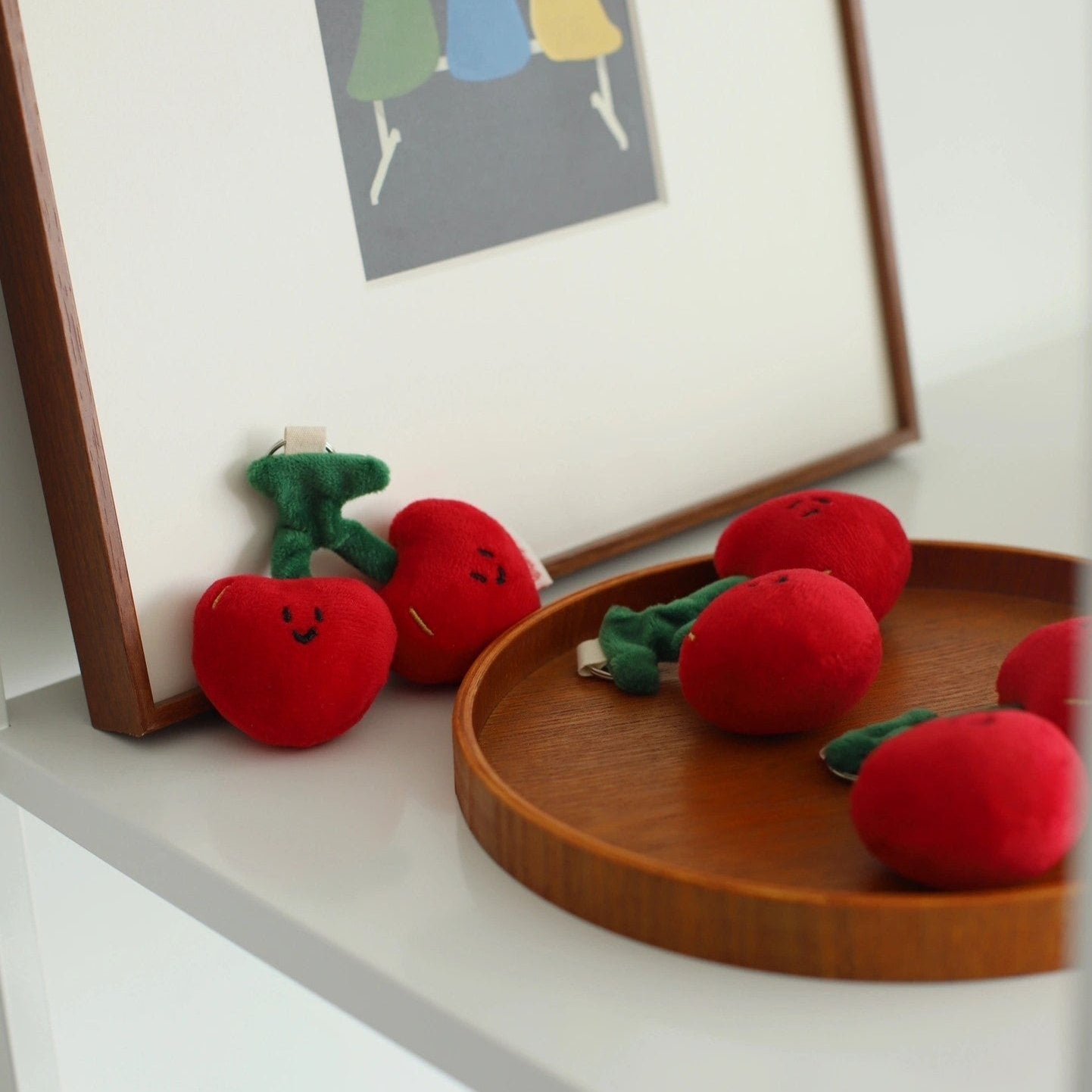 Cherry Bag Charm in White