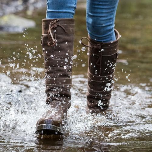 Dakota Waterproof Country Boots in Brown, Standard or Wide Calf