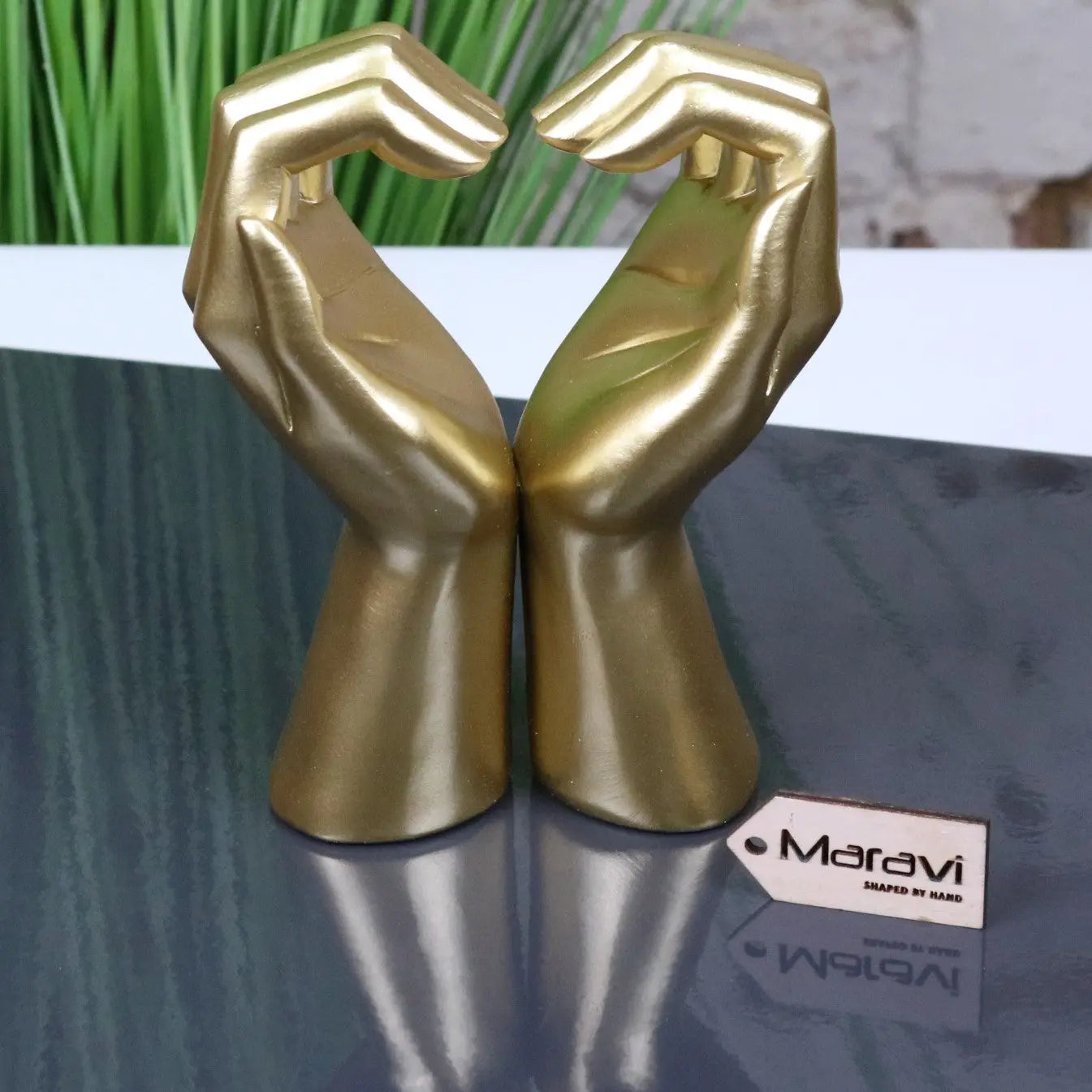 Darela Love Heart Hands Ornament Gold