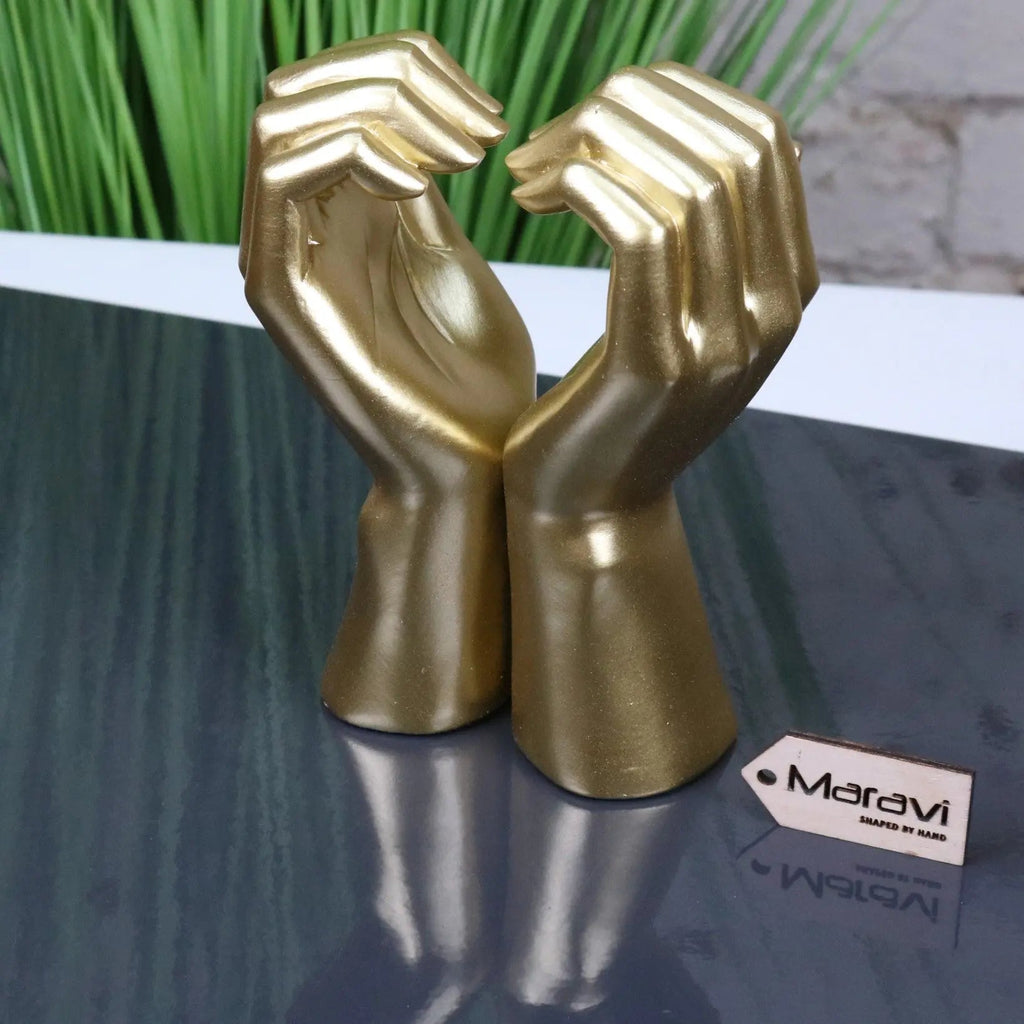 Darela Love Heart Hands Ornament Gold