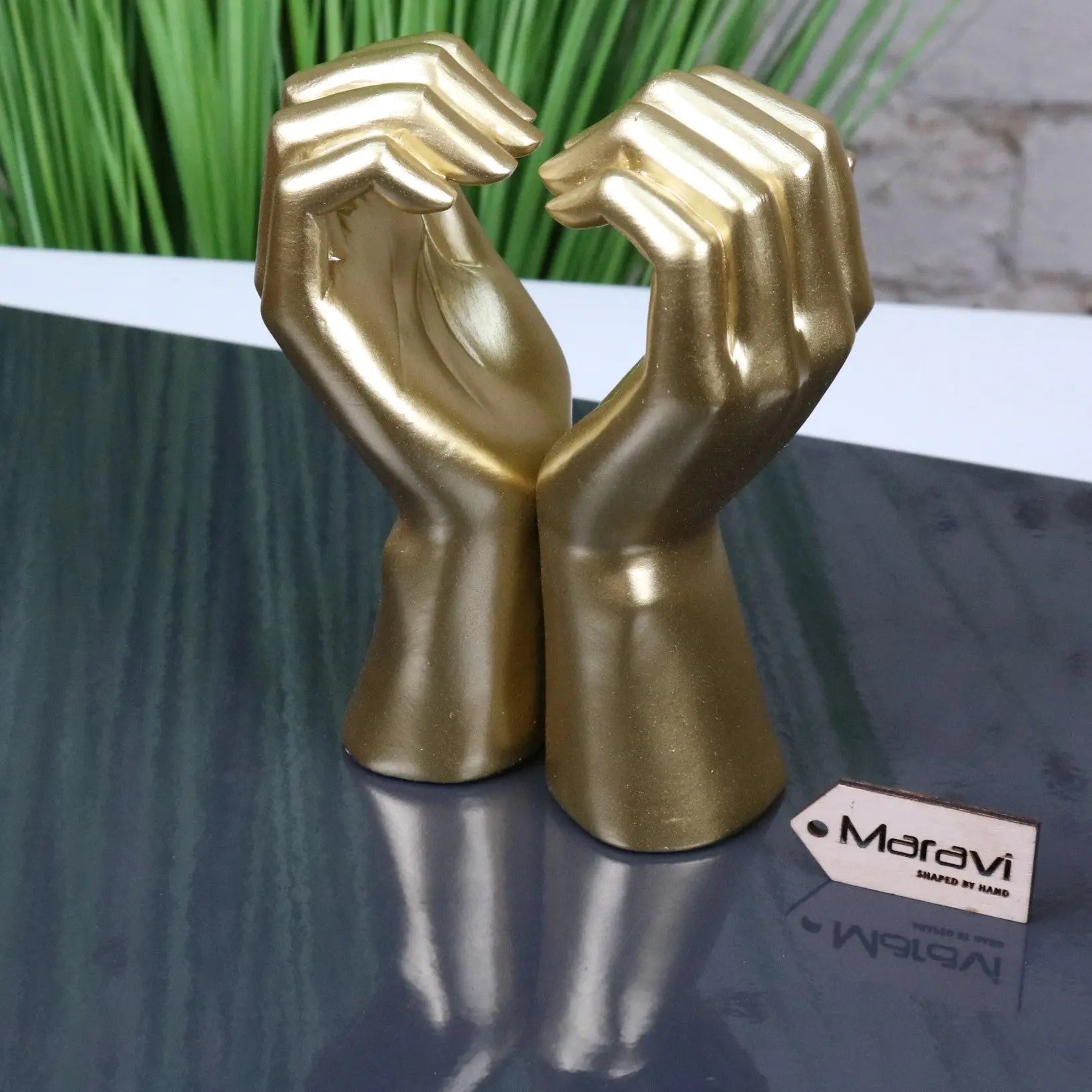 Darela Love Heart Hands Ornament Gold