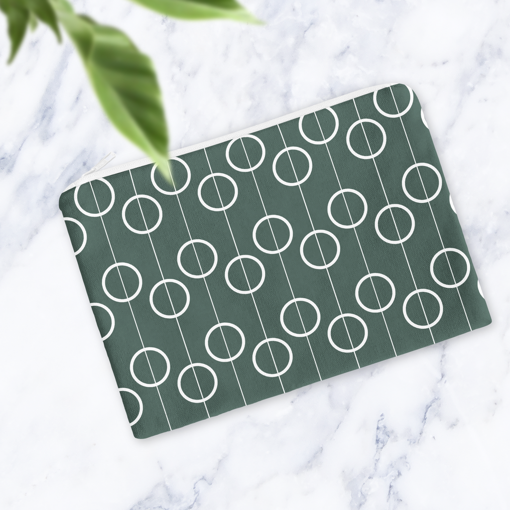 Retro Dark Green Make Up Bag