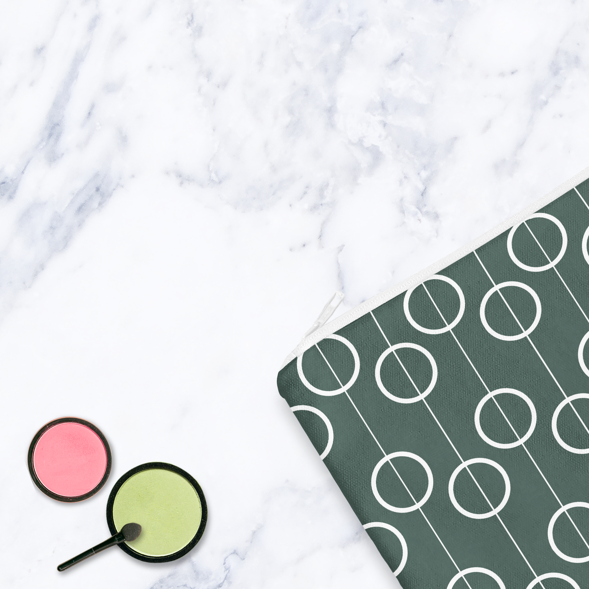 Retro Dark Green Make Up Bag