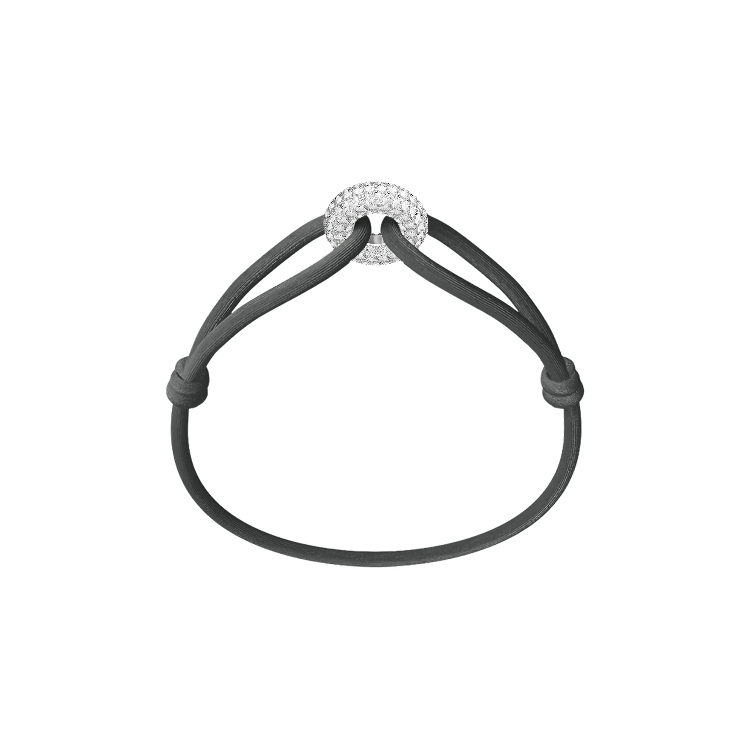 Silver Soho Pavé Cord Bracelet