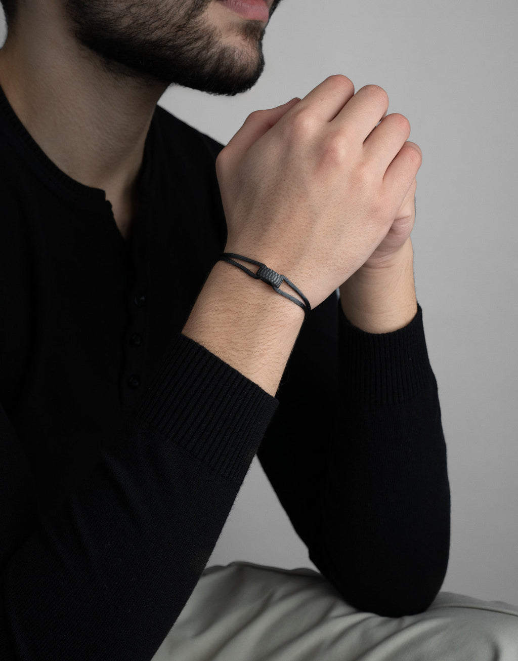 Carbon Regent Cord Bracelet