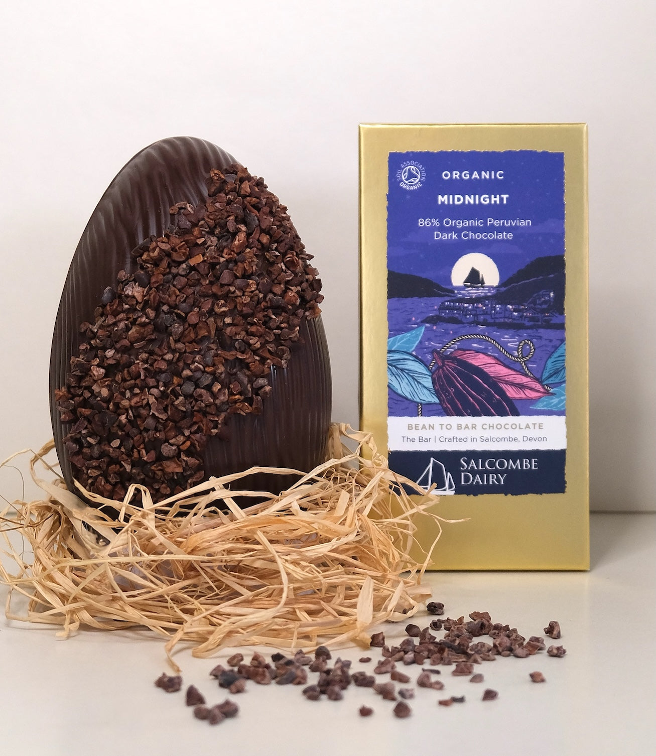Vegan Friendly Organic Dark Chocolate Cacao Nibs Easter Egg