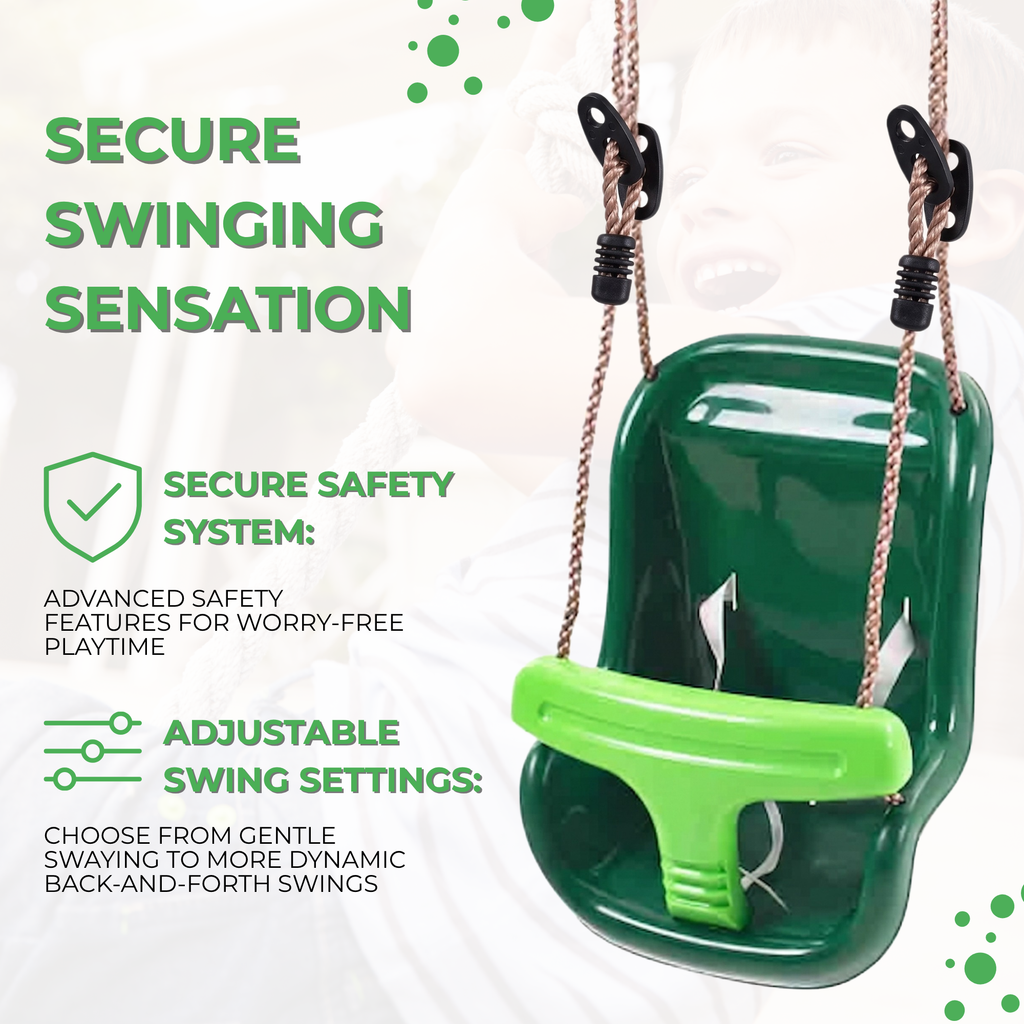 Baby Swing Seat - Green Deluxe - Safe & Comfortable