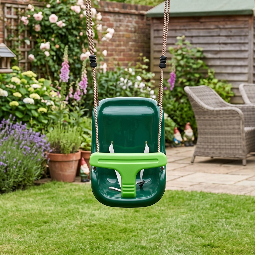 Baby Swing Seat - Green Deluxe - Safe & Comfortable