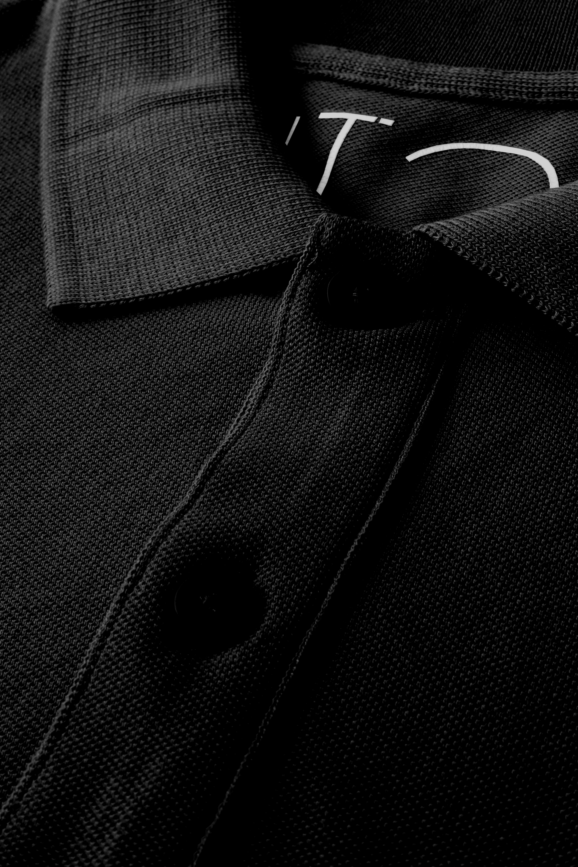 Black Organic Cotton Polo Shirt