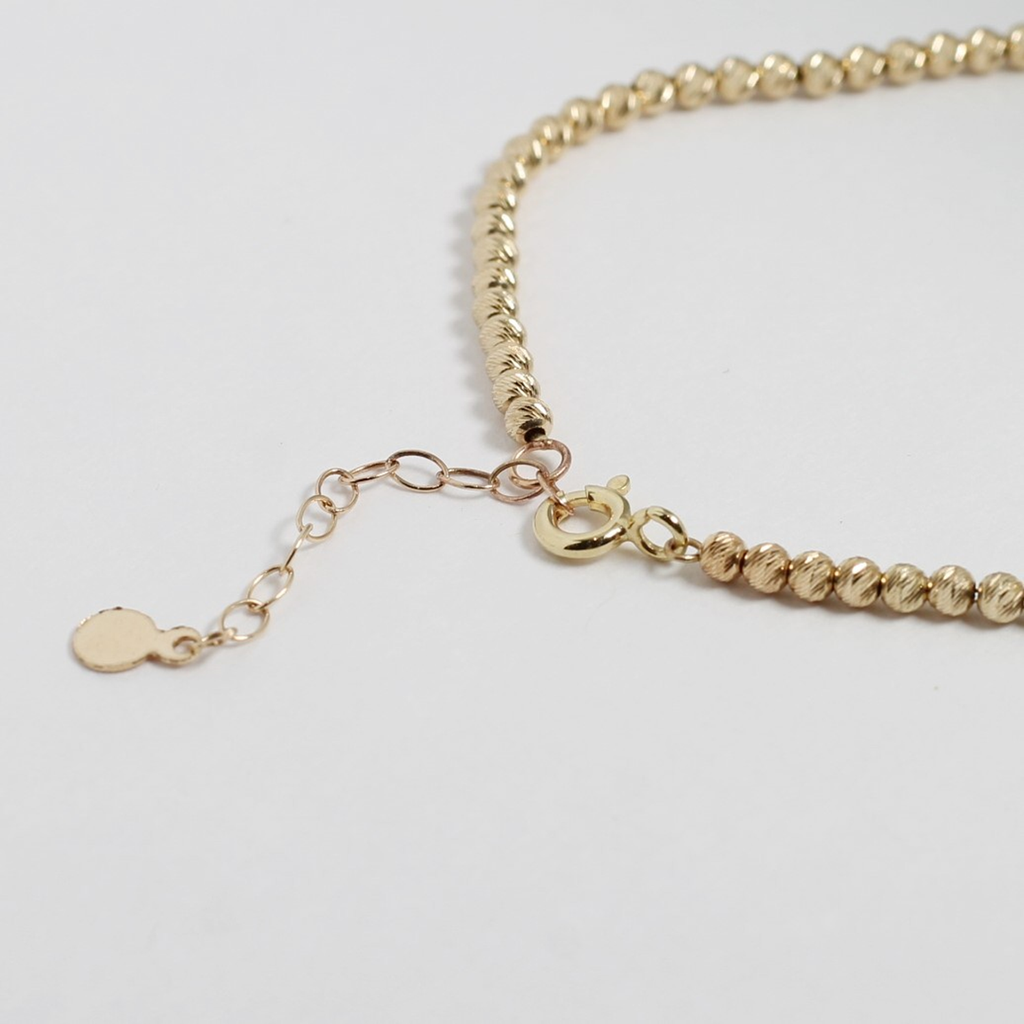 Diamond Cut Beaded Sparkle Bracelet in 14KT Gold