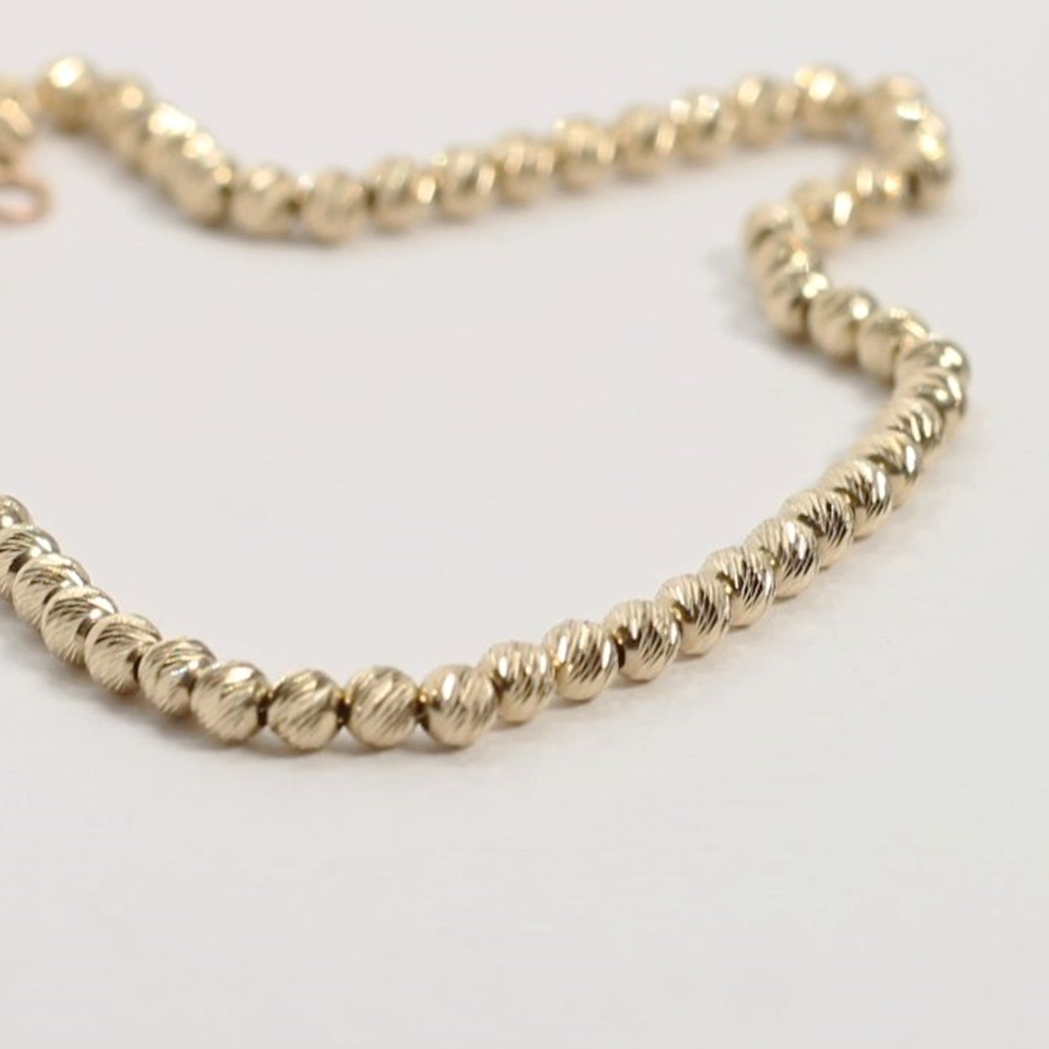 Diamond Cut Beaded Sparkle Bracelet in 14KT Gold