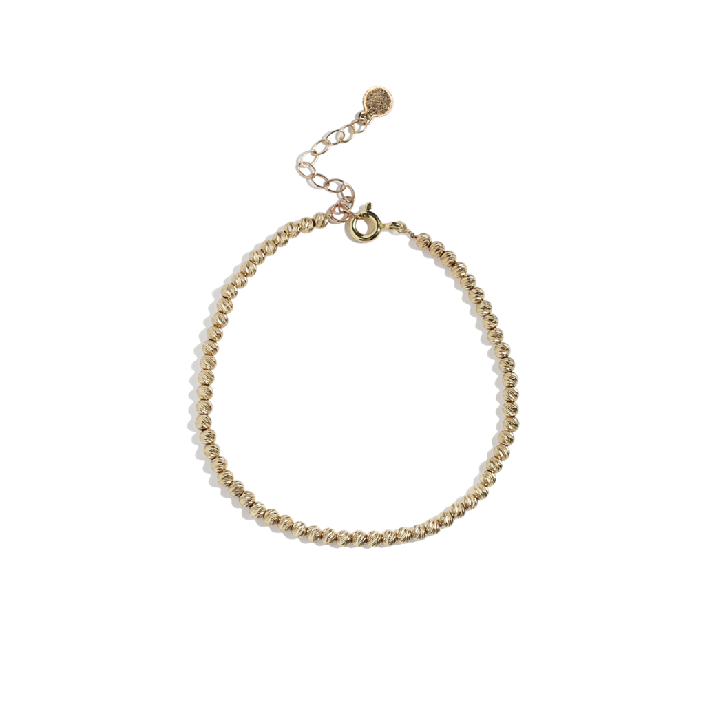 Diamond Cut Beaded Sparkle Bracelet in 14KT Gold