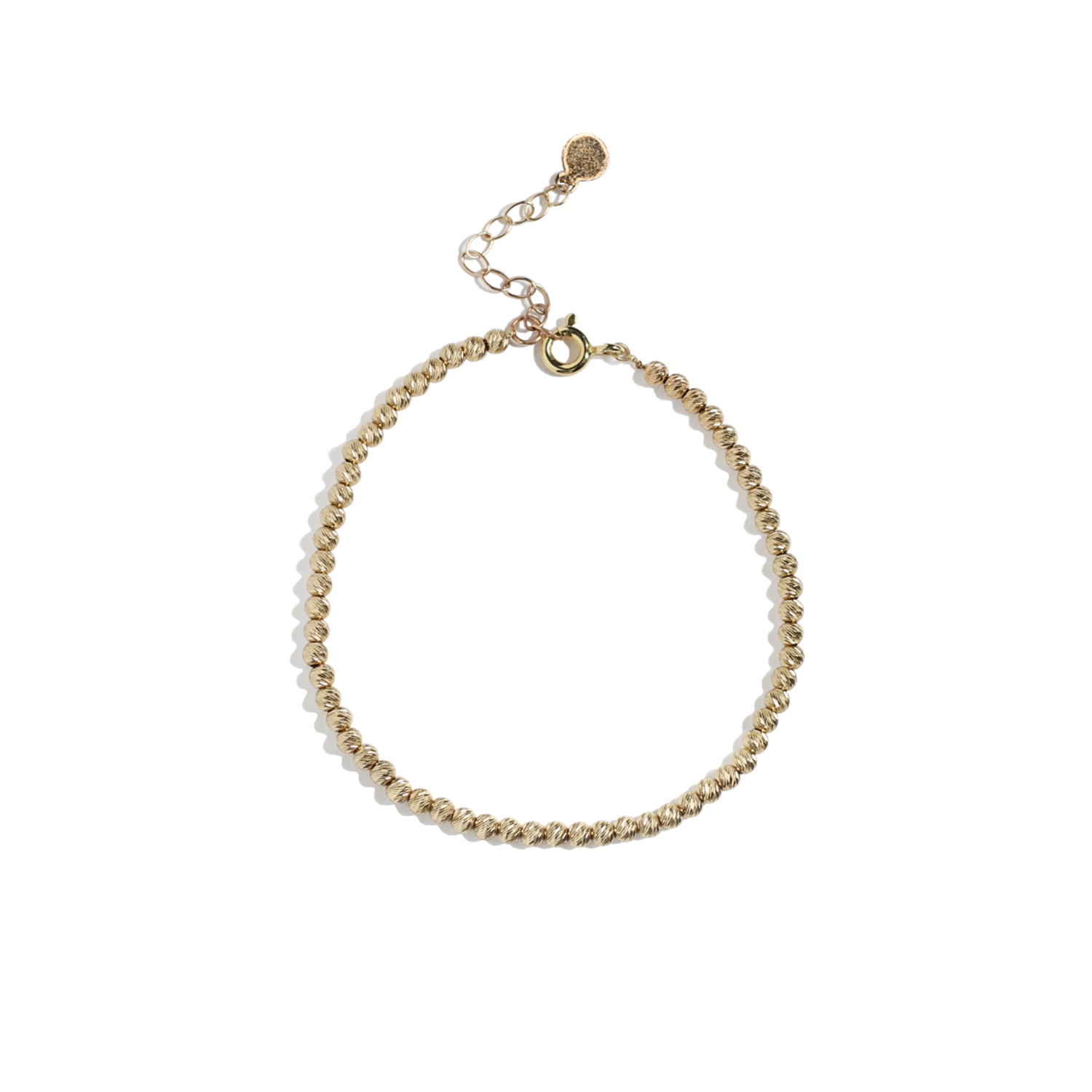 Diamond Cut Beaded Sparkle Bracelet in 14KT Gold