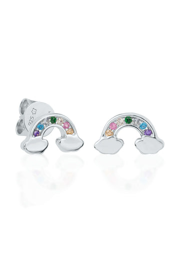 Sterling Silver Rainbow Earrings – Sparkling & Comfortable for Kids by Dondella at www.brixbailey.com