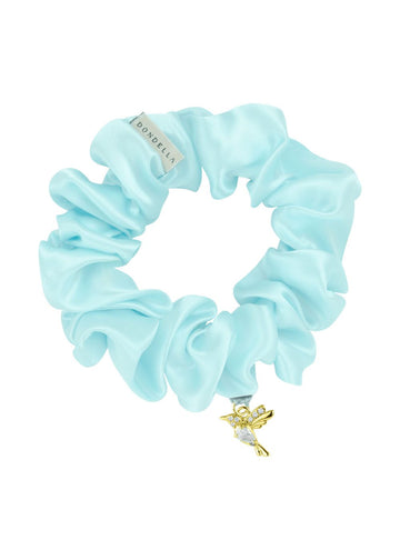 Experience Luxury with the Aqua Mulberry Silk Hair Scrunchie - Premium & Organic by Dondella at www.brixbailey.com