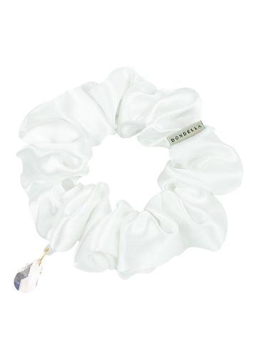 Luxury Silk Scrunchie - White