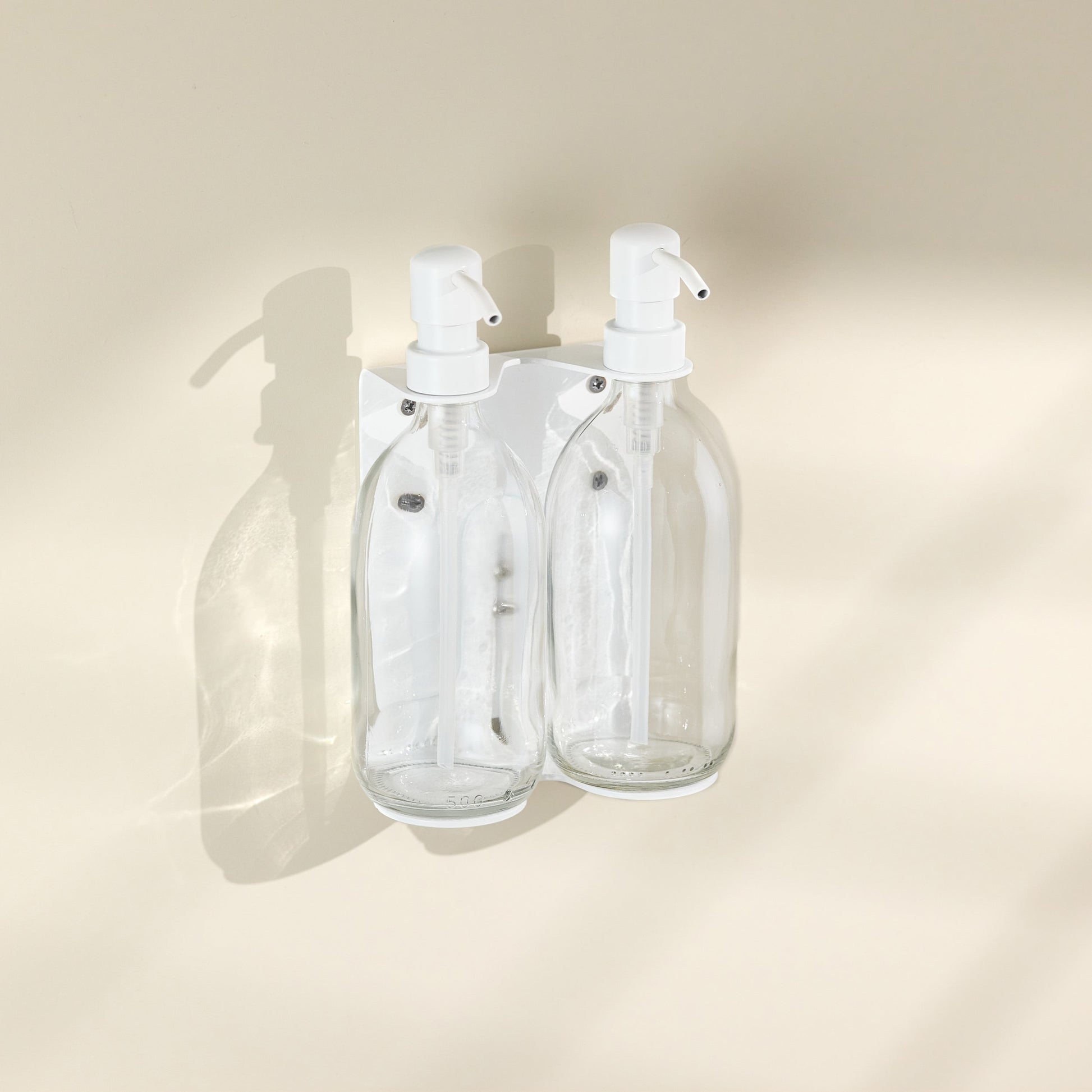 White Double Wall Mounted Soap Dispenser