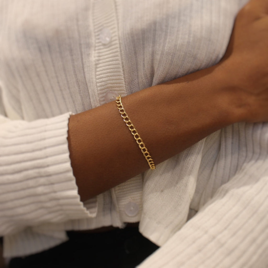Double Curb Chain Bracelet in 14KT Gold Filled