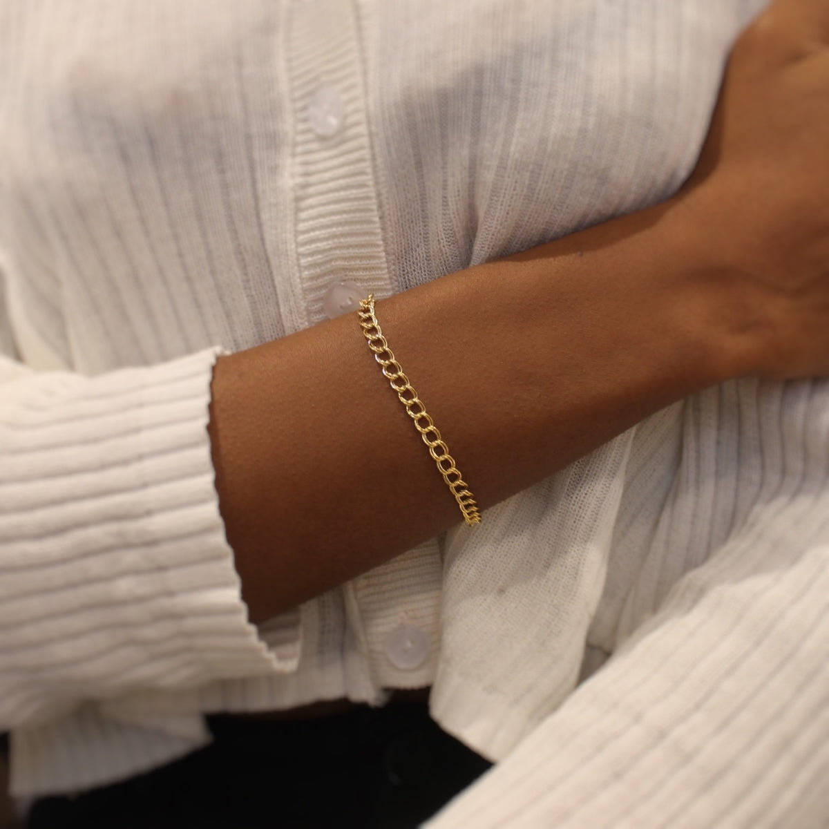 Double Curb Chain Bracelet in 14KT Gold Filled