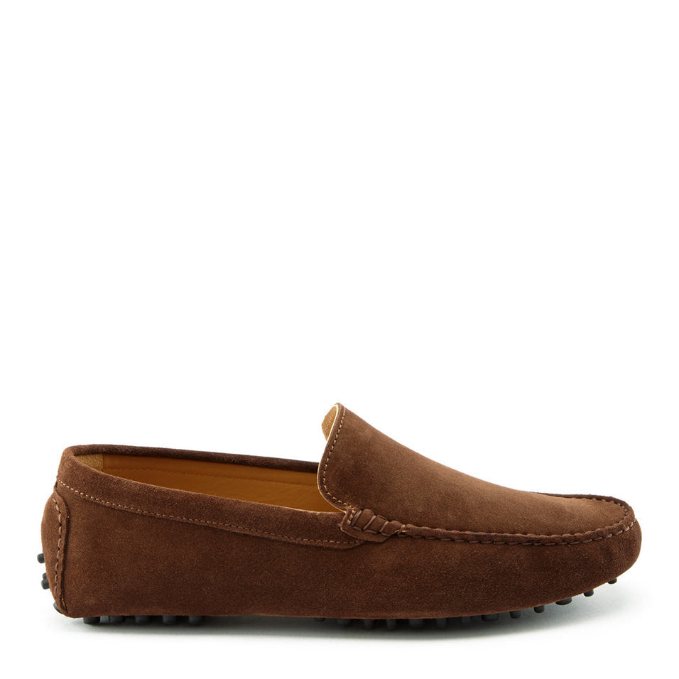 Brown Suede Driving Loafers