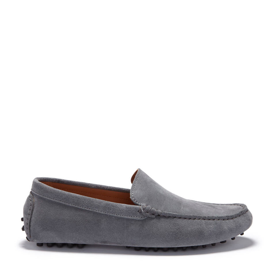 Slate Grey Suede Driving Loafers