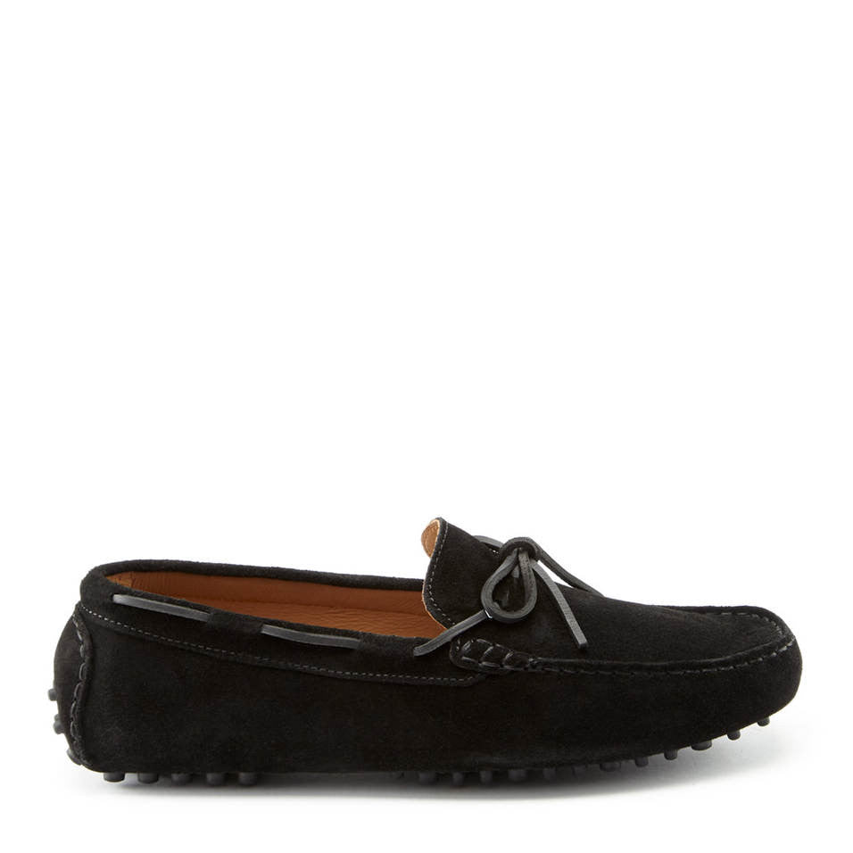 Black Suede Driving Loafers