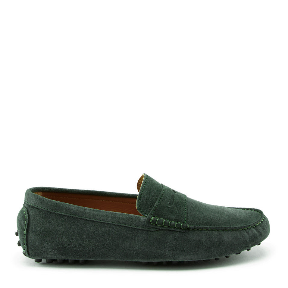 Penny Driving Loafers in Racing Green Suede