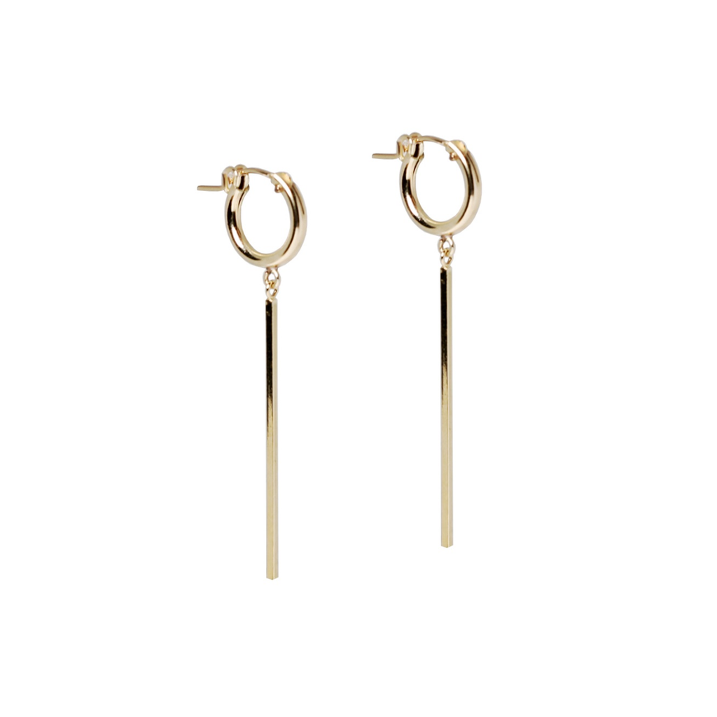 Drop Bar Earrings in Gold and Silver