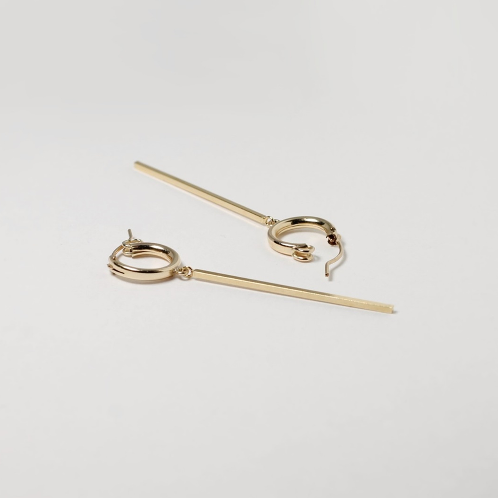 Drop Bar Earrings in Gold and Silver