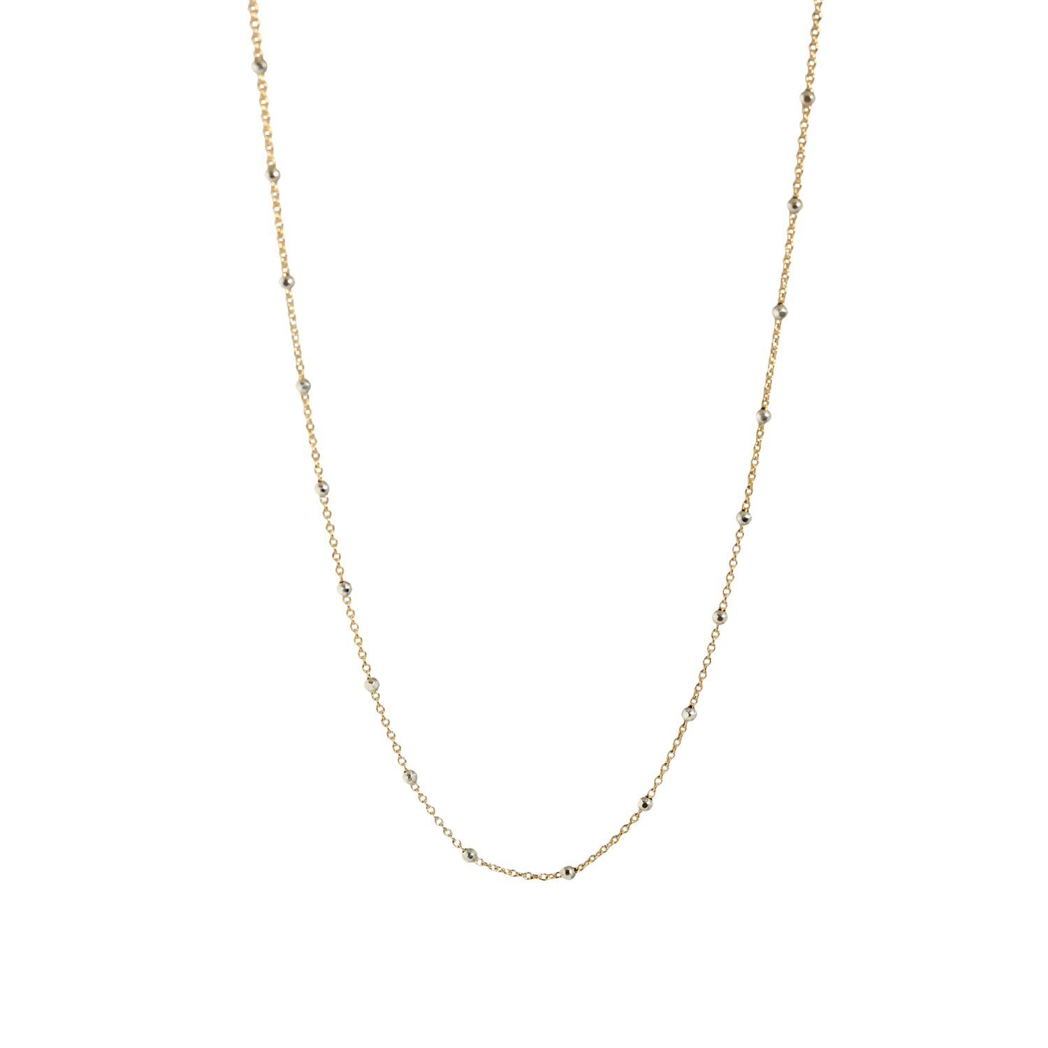 Dual Tone Milestone Necklace with Beads