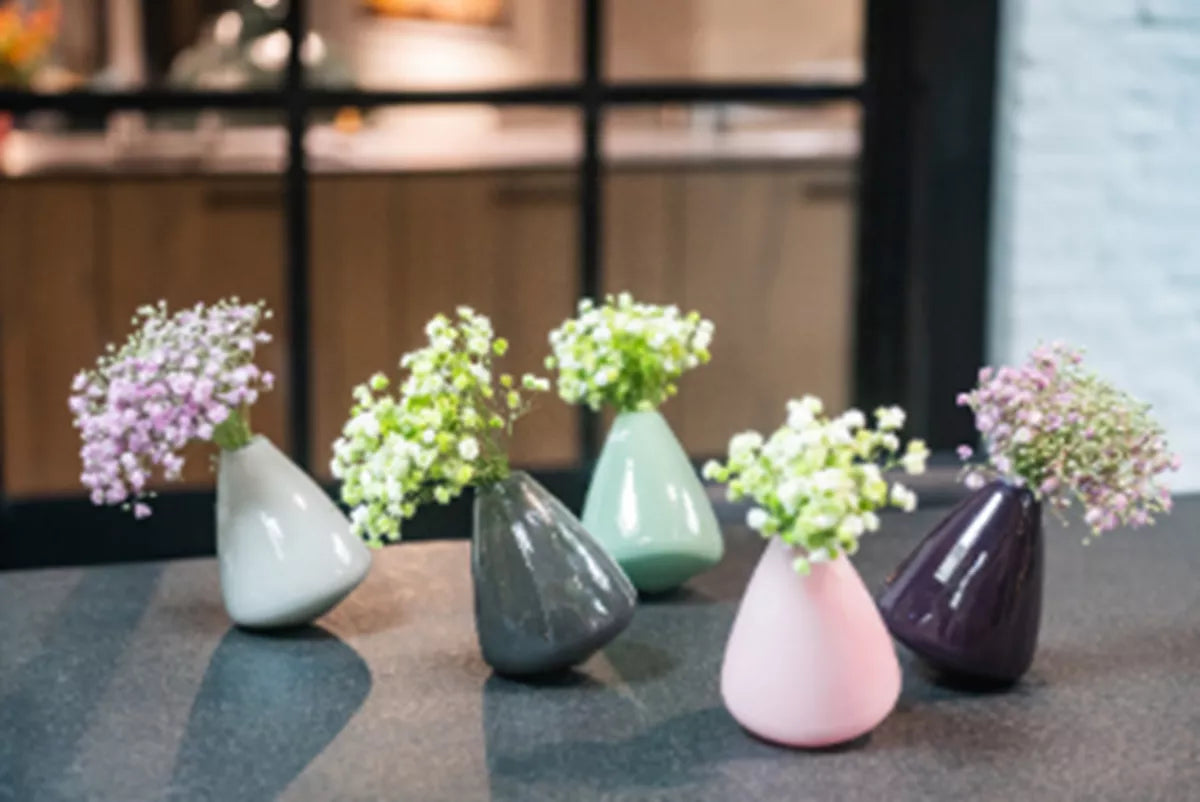 TUMBLING VASE - H12 D10 cm - PLUM