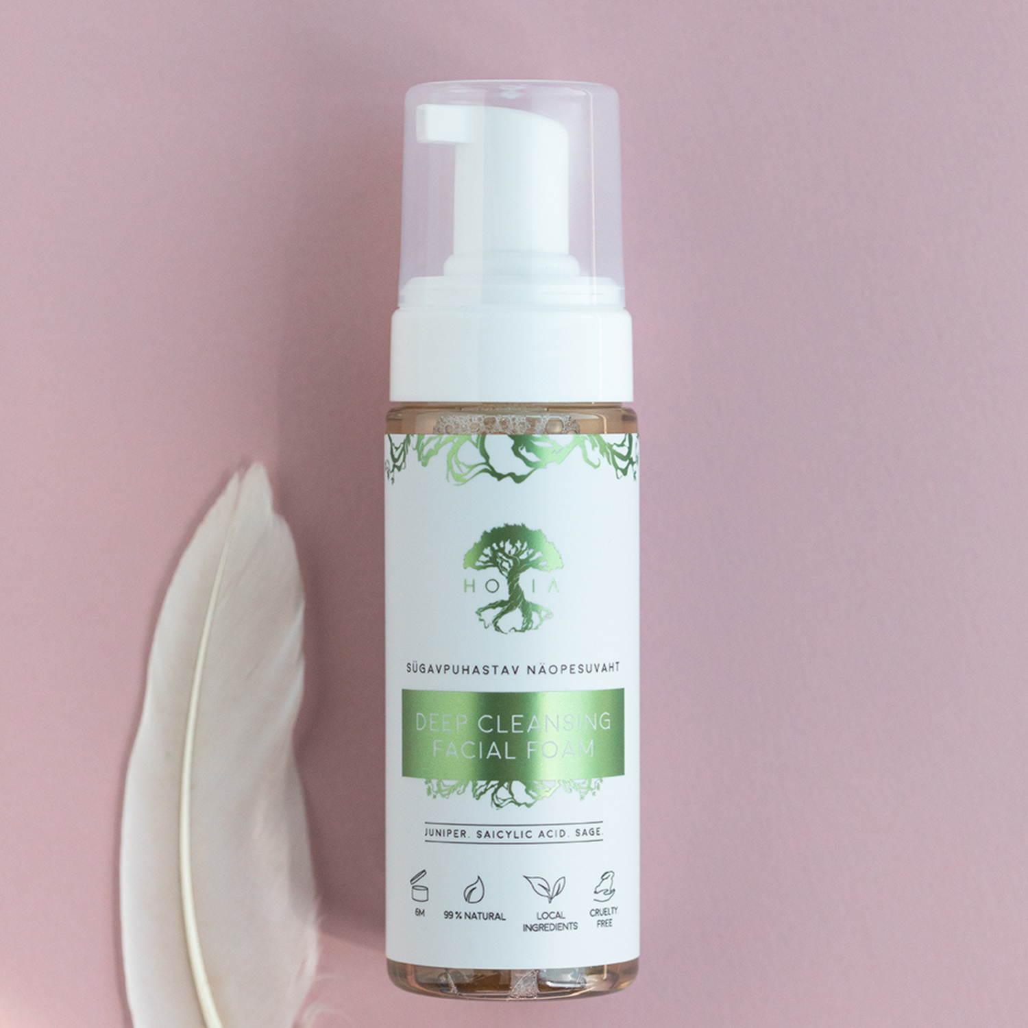 Deep Cleansing Face Wash Foam – Juniper & Sage, Clears Acne by HOIA at www.brixbailey.com