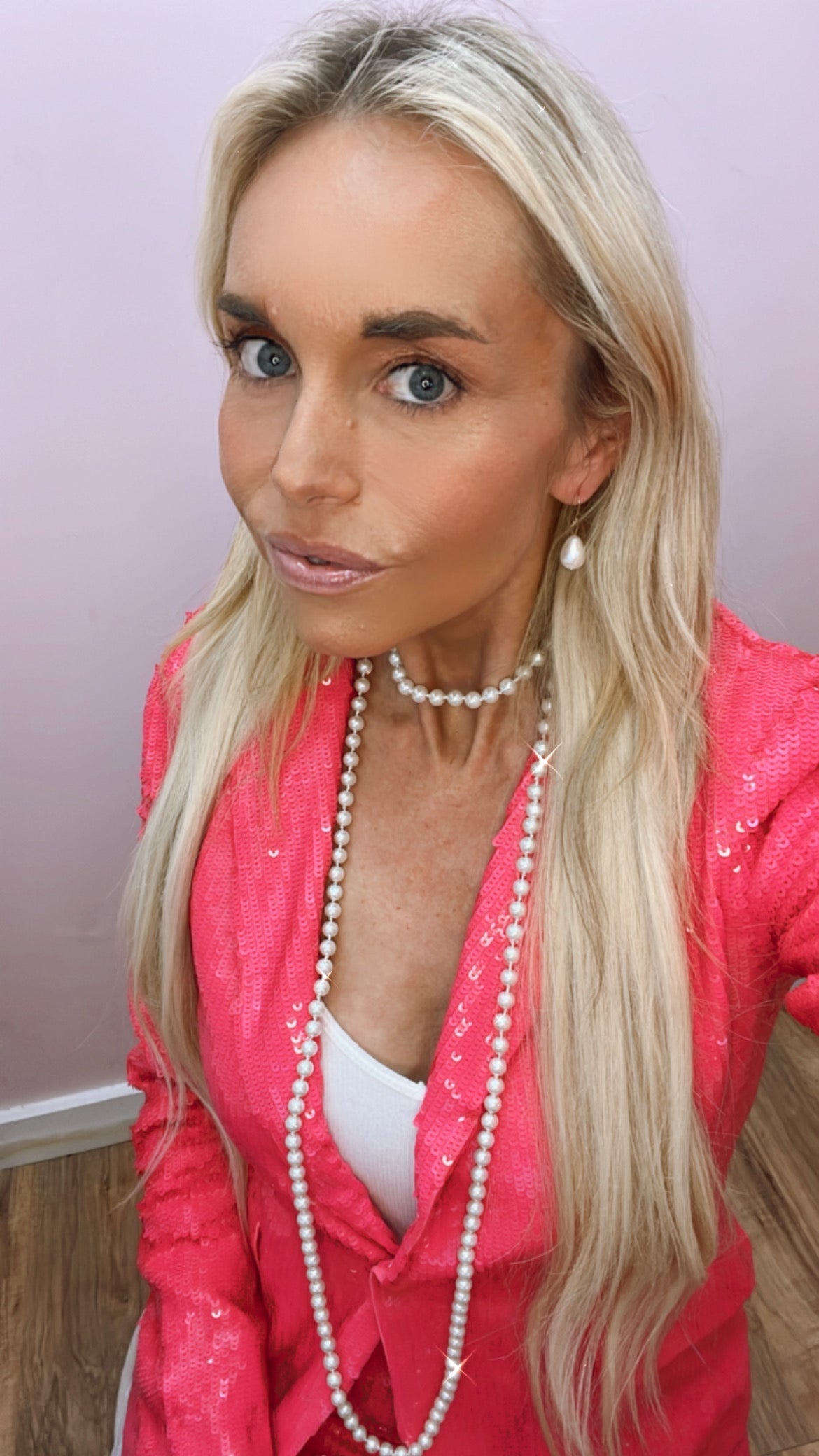 White Layered Pearl Necklace