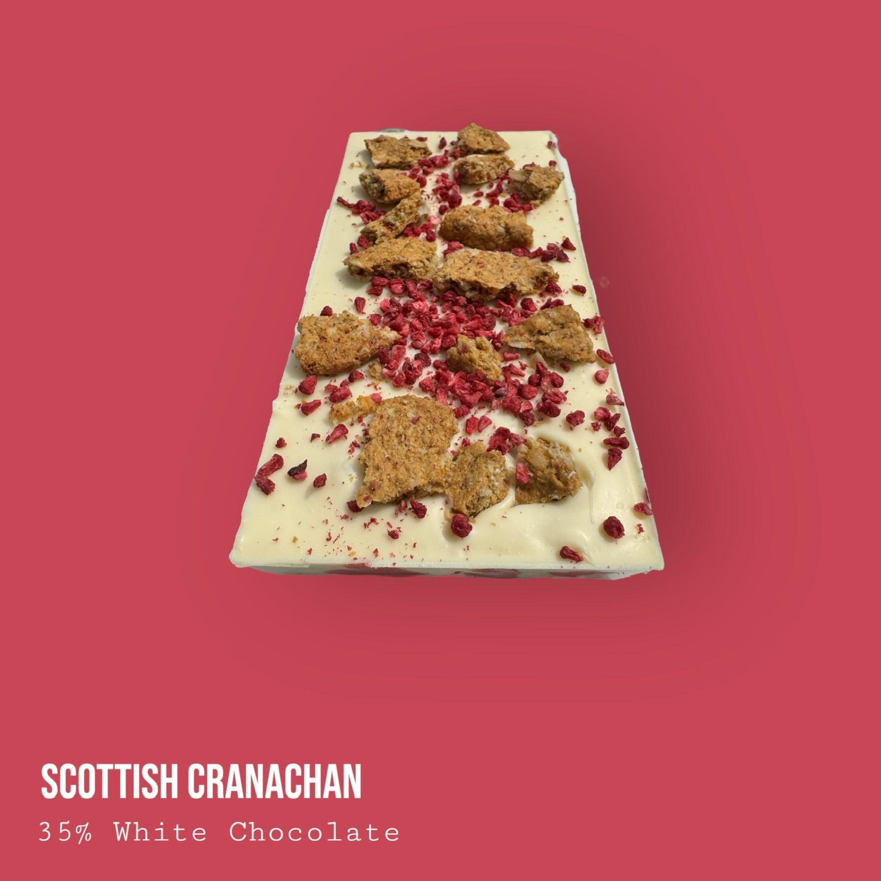 Raspberry and Single Malt Whisky Honey Cream Dessert Bar with Oat Biscuit and White Chocolate