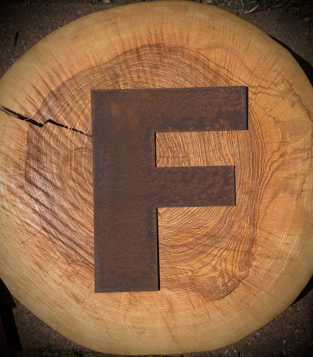 12" Rusty Fat Font Metal Letters A-Z 0-9.