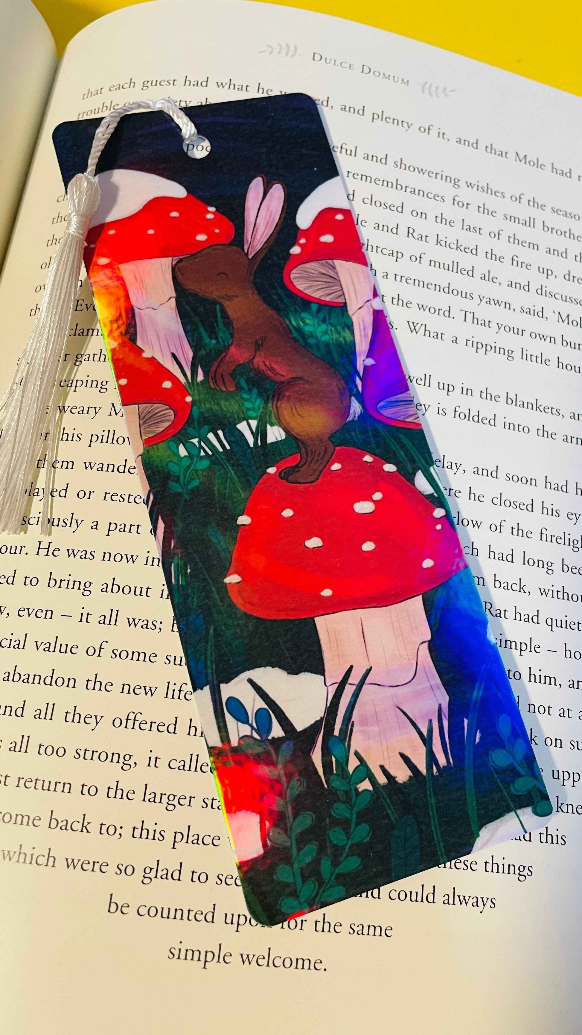 Toadstool Bunny Holographic Bookmark