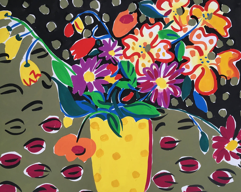 Yellow Spotted Vase Painting