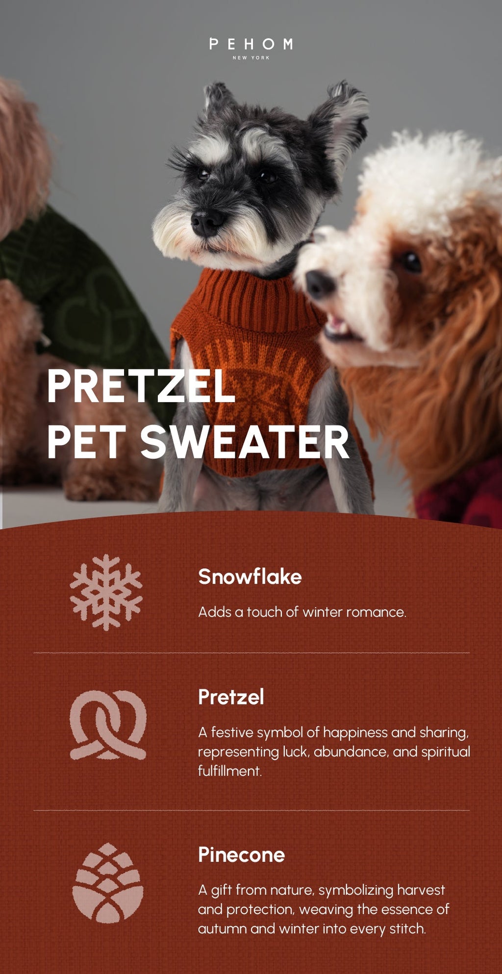 Pretzel Pet Sweater in Toffee Orange
